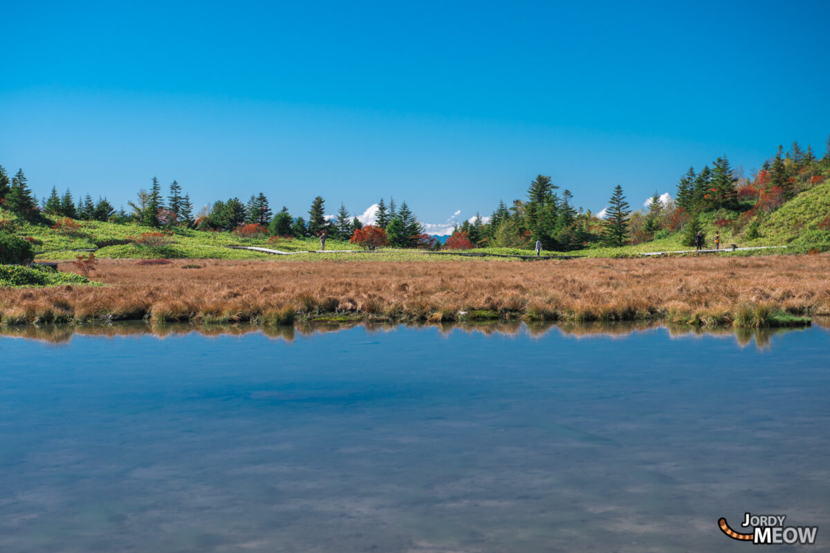 Yumiike Pond under a Blue Sky