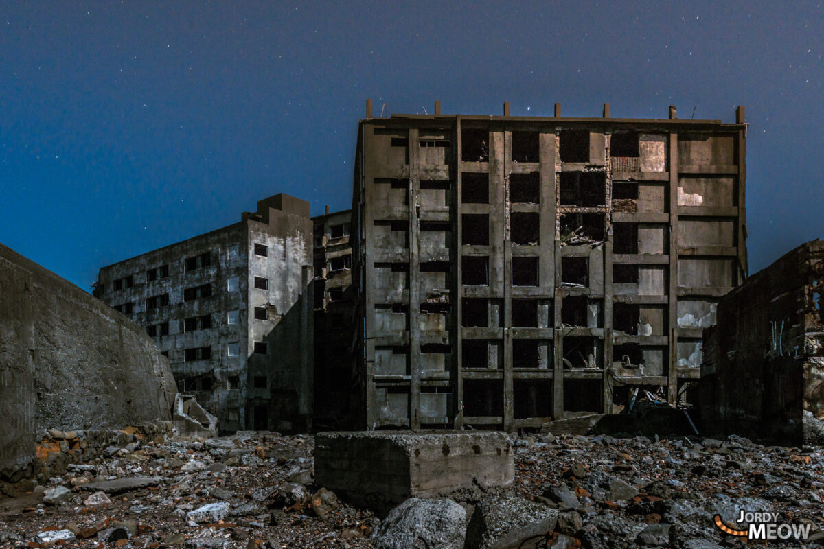 Gunkanjima Block 30 at Night