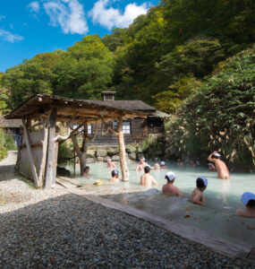 Tranquil hot spring village in Tohokus wilderness, Nyuto Onsen offers a serene escape.