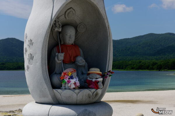 Serene Shrine at Mount Osore: Spiritual Oasis in Aomori, Japan.