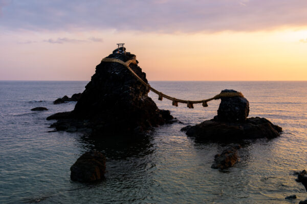 Sacred Shinto Rocks: Meoto Iwa, a serene and cultural landmark in Futami, Japan.