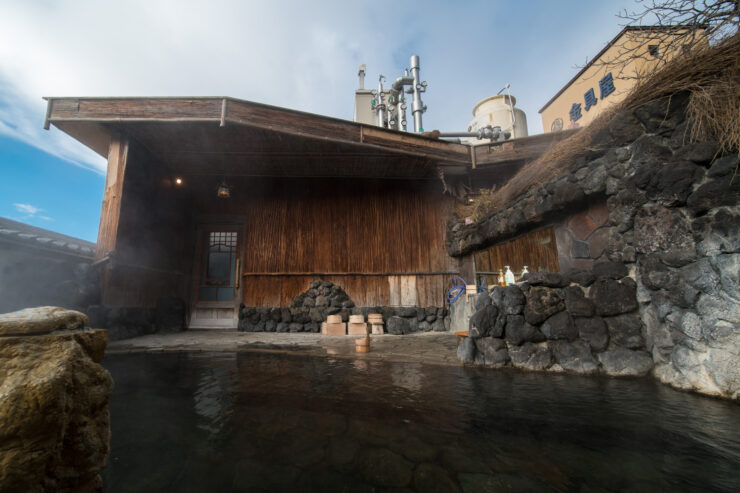 Tranquil Japanese Ryokan with Outdoor Onsen in Nagano.