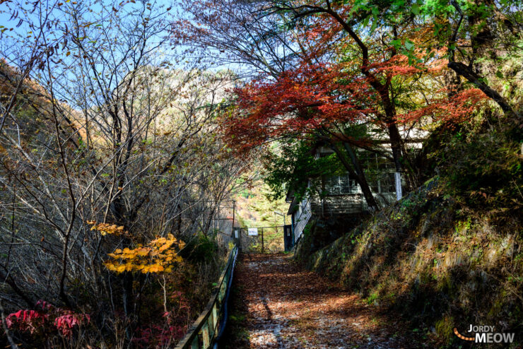 Exploring Abandoned Nichitsu Mine in Japan during Autumn Sunset.