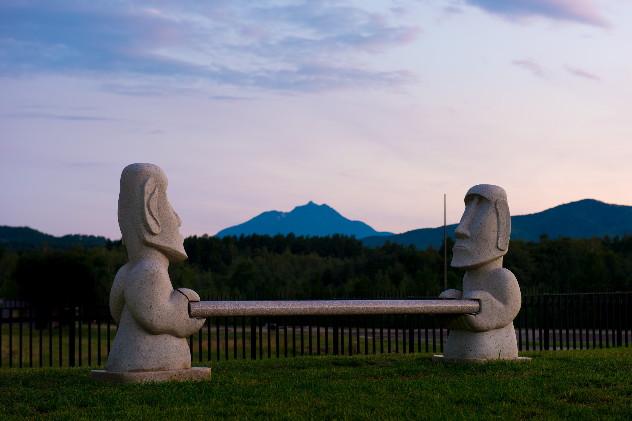 hokkaido, japan, japanese, statue, sunset