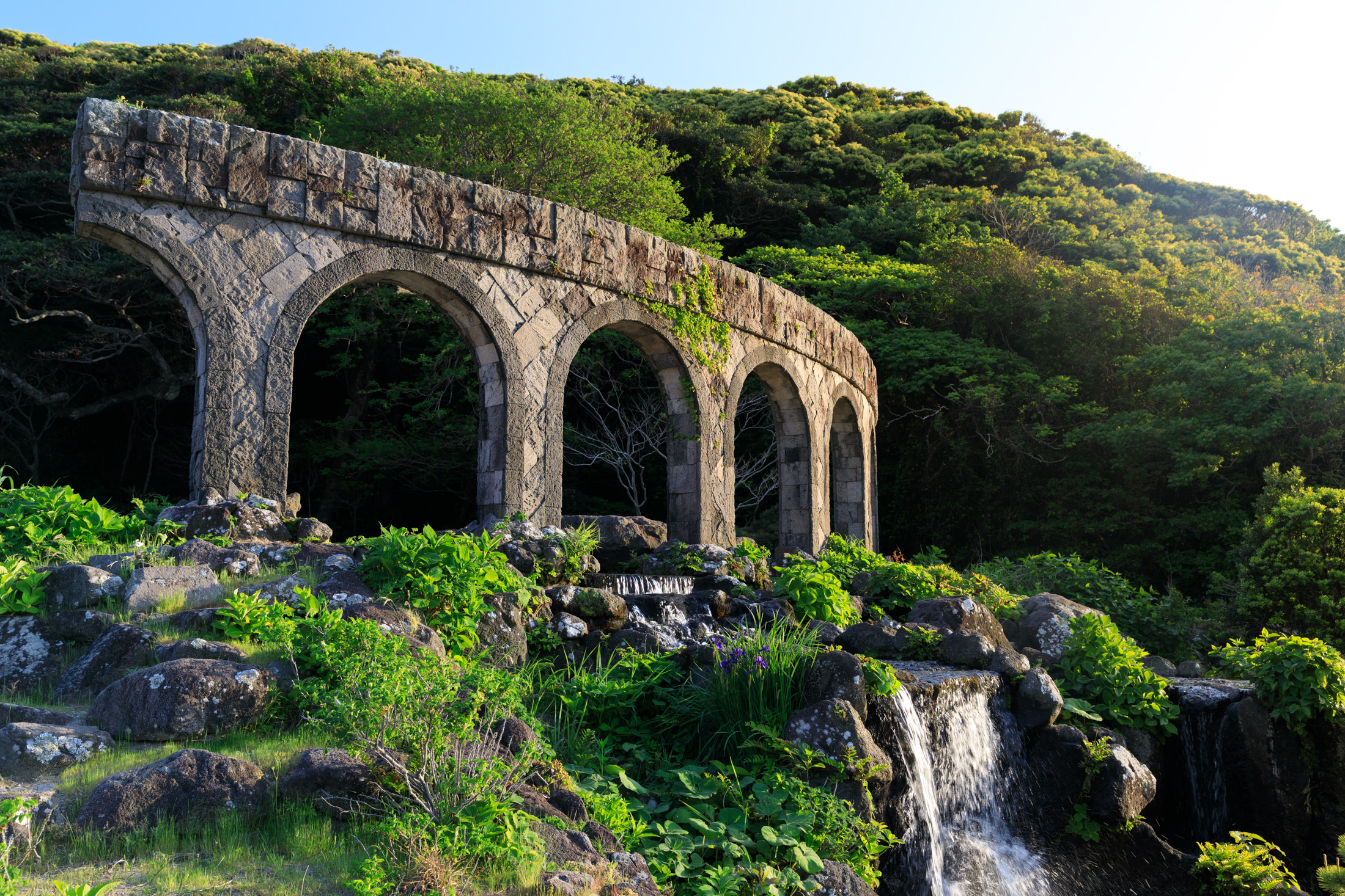 architecture, bridge, natural, nature, niijima, special, waterfall