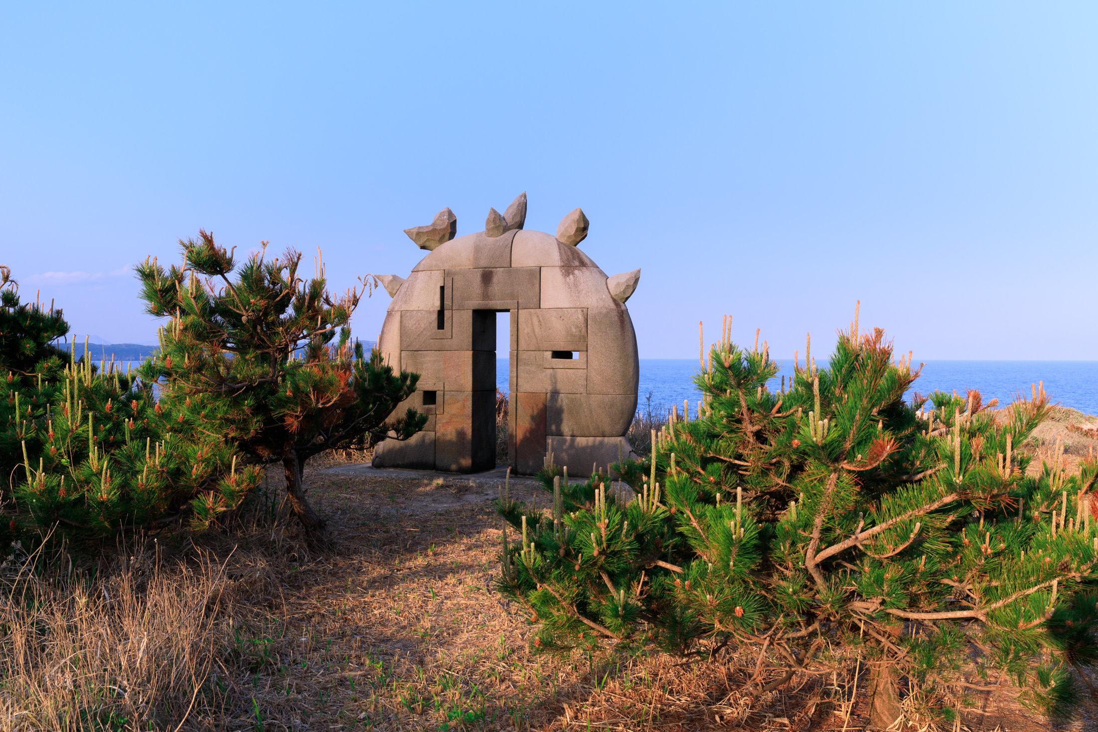 atmosphere, island, niijima, special, statue, sunset, thing