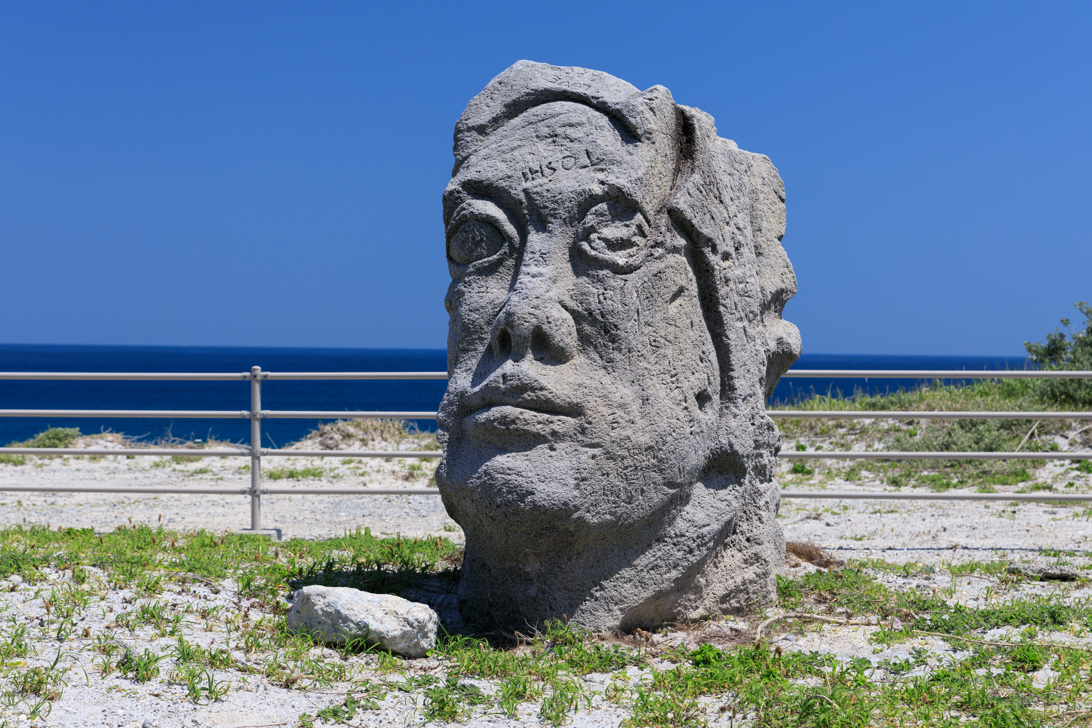 beach, natural, nature, niijima, ocean, sea, statue, thing