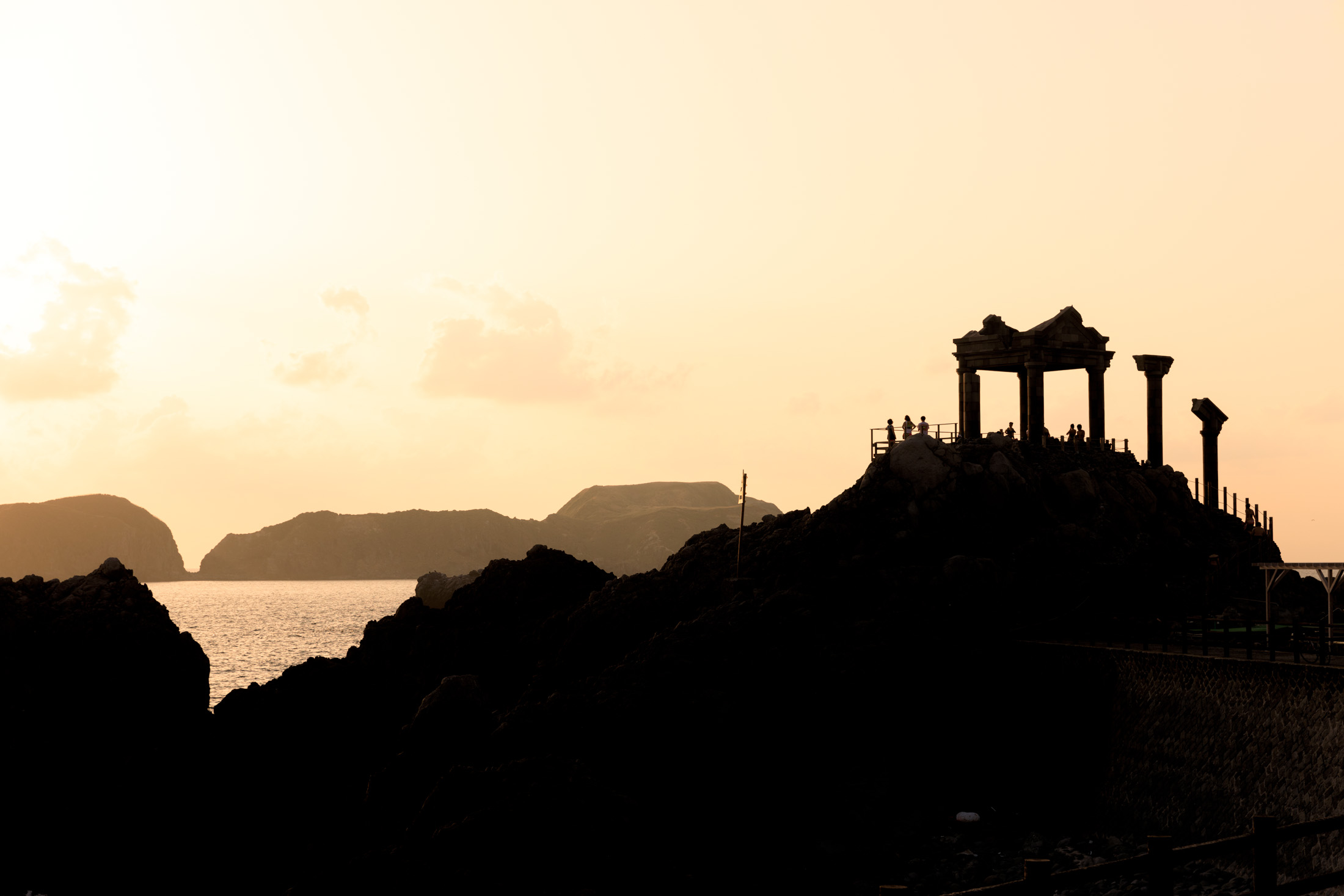 atmosphere, niijima, onsen, special, sunset