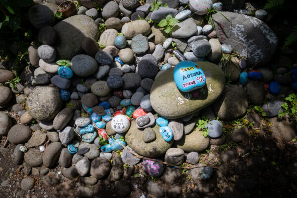 Colorful Painted Rocks Amidst Natural Formations