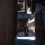 Traditional Japanese alleyway in Tomonoura port town.