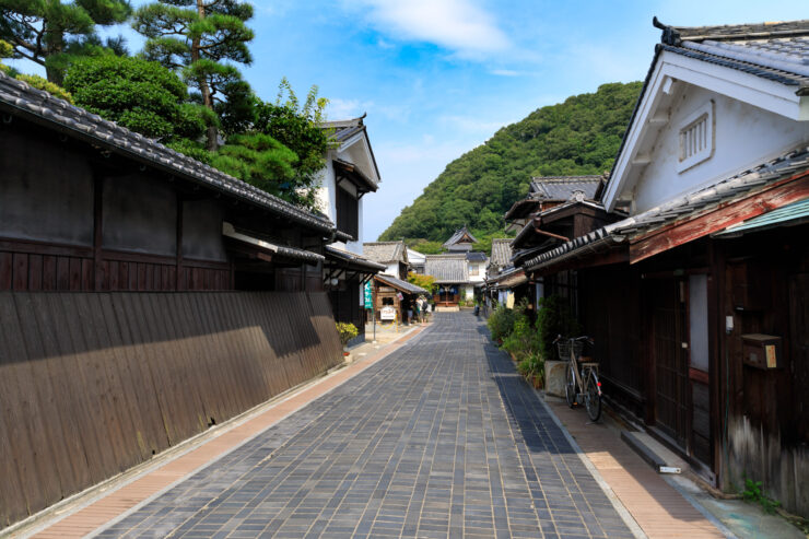 Traditional Japanese street Takehara, Hiroshima