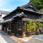 Timeless Japanese streetscape in Takehara, cultural heritage town.