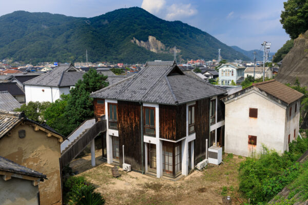 Traditional Japanese architecture town Takehara scenic views