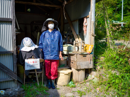 Abandoned Japanese village with life-size dolls