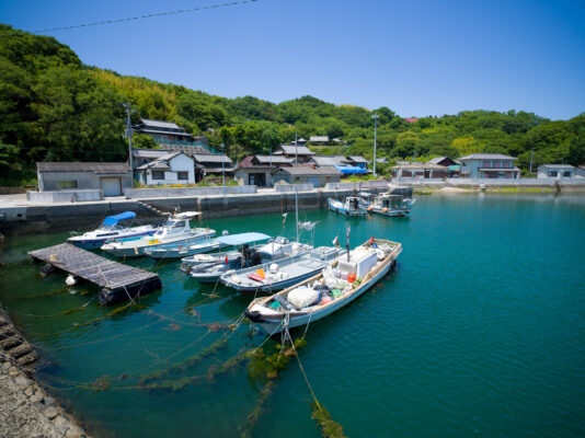 Scenic Shishijima Harbor, Traditional Japanese Coastal Village