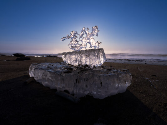 Frozen Wave Ice Sculpture, Otsu Beach, Hokkaido