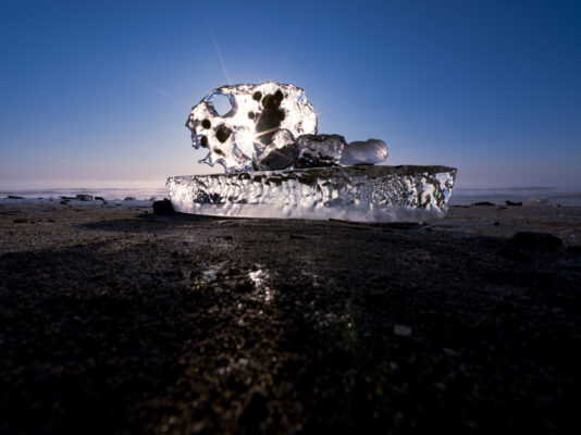 Otherworldly Submerged Rock Formation Hokkaido Beach