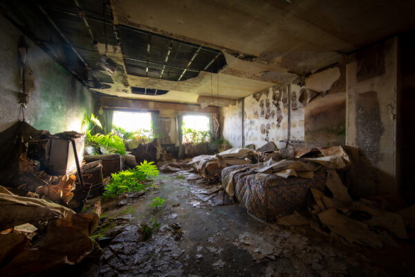 Abandoned luxury hotel reclaimed by nature