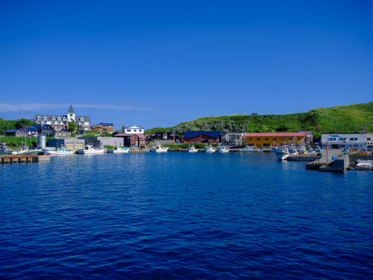 Scenic Rishiri Island Harbor, Japan