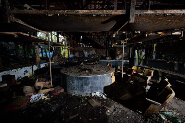 Dilapidated 1960s strip club interior, Ibaraki