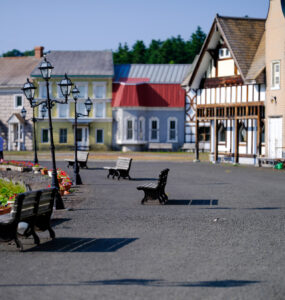 Quaint Canadian village replica, rural Japan