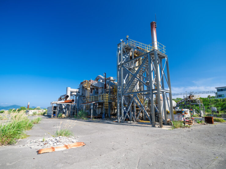 Industrial complex rural landscape power plant