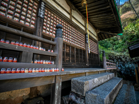 Traditional Japanese temple sanctuary interior