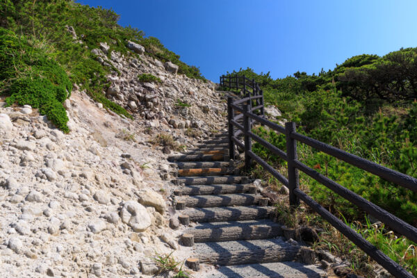 Shikinejima hiking trail, lush Japan island nature adventure.