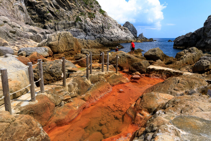 Breathtaking Shikinejima rocky coastal trail Japan