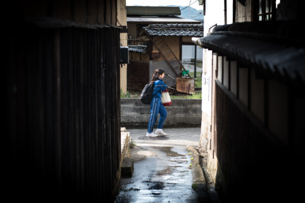 Historic Japanese Alley, Solitary Figure Strolling