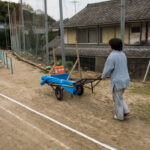 Traditional Japanese playground, rural island town.
