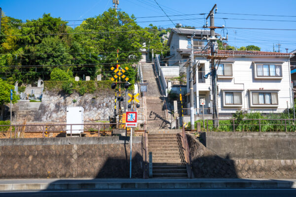 Vibrant stairs, charming Onomichi historic town, Japan.