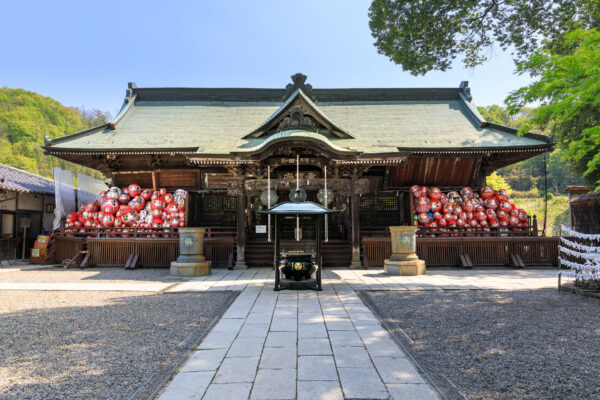 Traditional Japanese temple, red lanterns