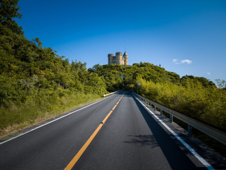 Scenic Medieval Castle Landscape Road View