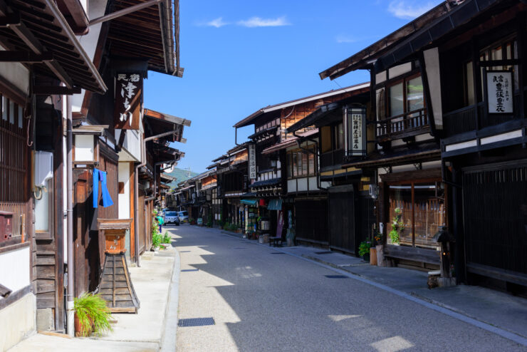 Historic Japanese post town street scene