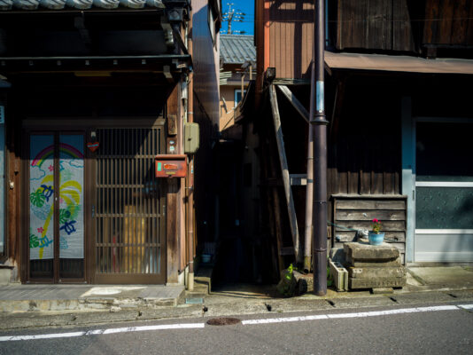 Quaint Japanese wooden townscape street view