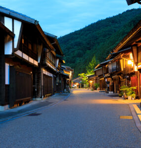 Historic Japanese post town street scene