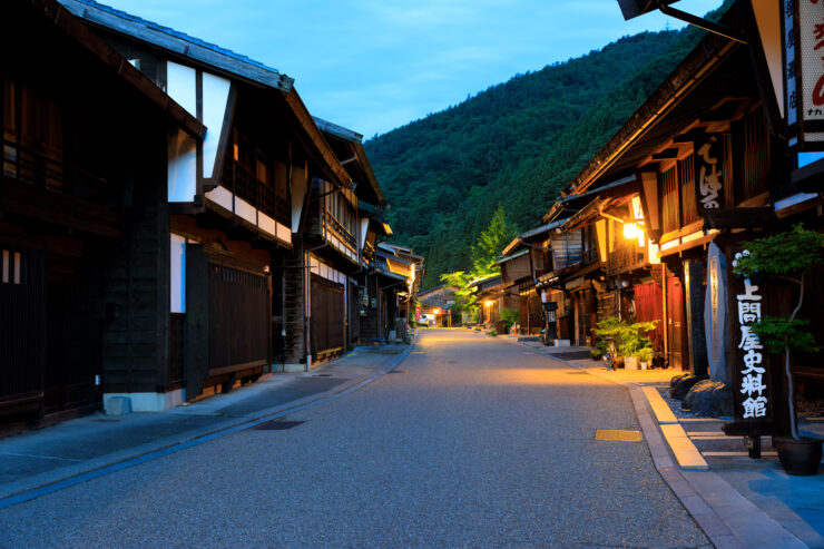 Historic Japanese post town street scene