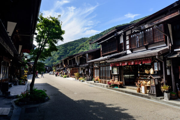 Preserved Narai-juku post-town street scene.