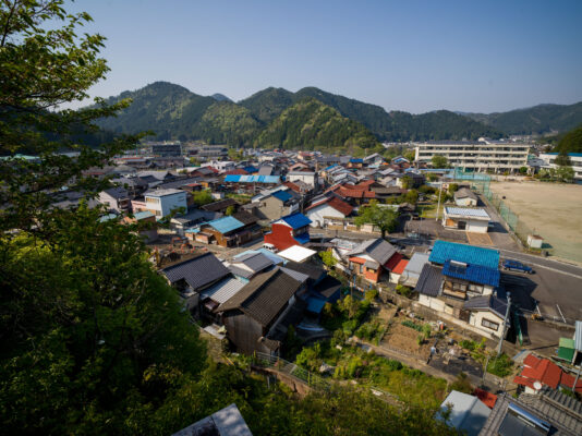 Scenic mountain village Japan rural landscape