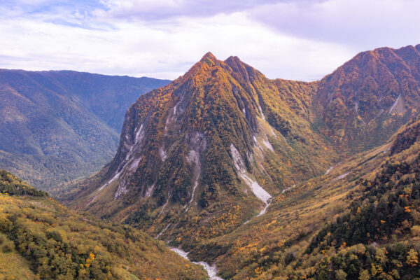 Rugged Mountain Vista, Autumn Foliage