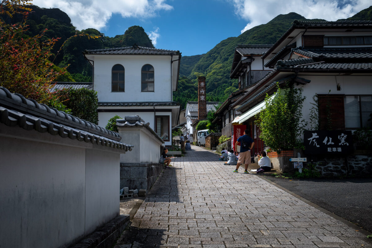 Quaint Japanese village street scene
