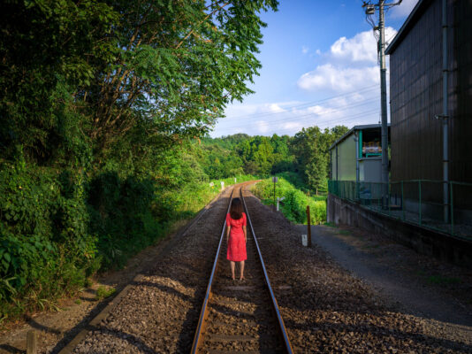 Scenic rural railway photography composition