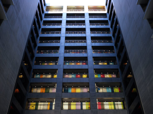 Illuminated Modern Office Tower, Tokyo