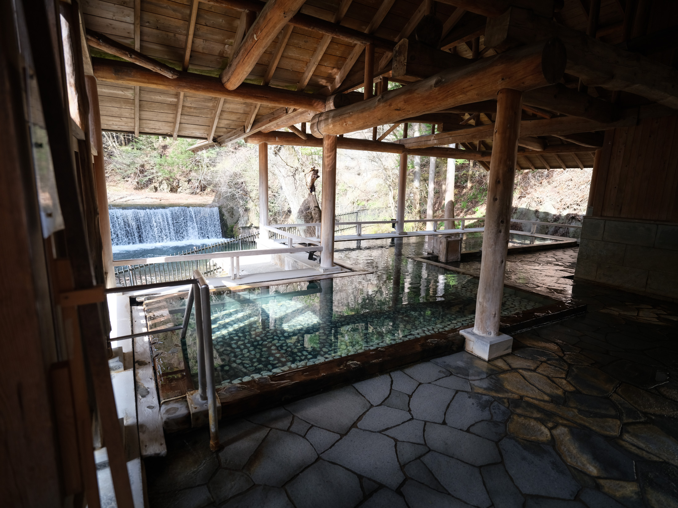 Shima Onsen Open-Air Bath Over Mountain Stream