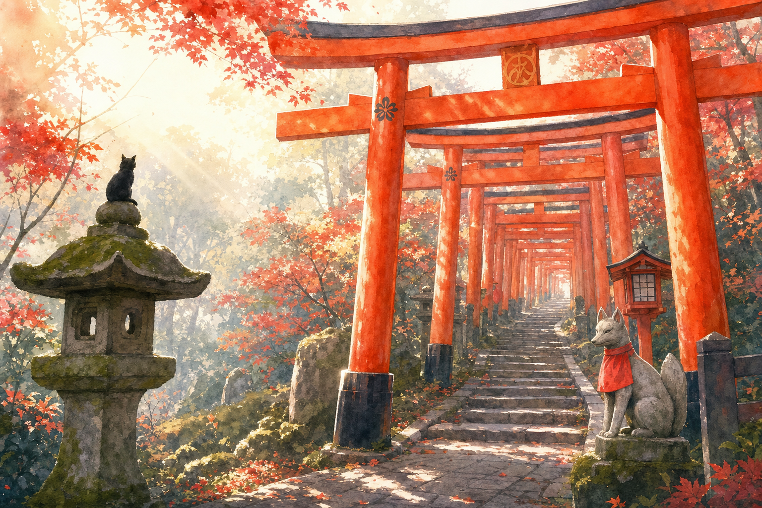 Vermillion Torii Gates at Fushimi Inari Shrine