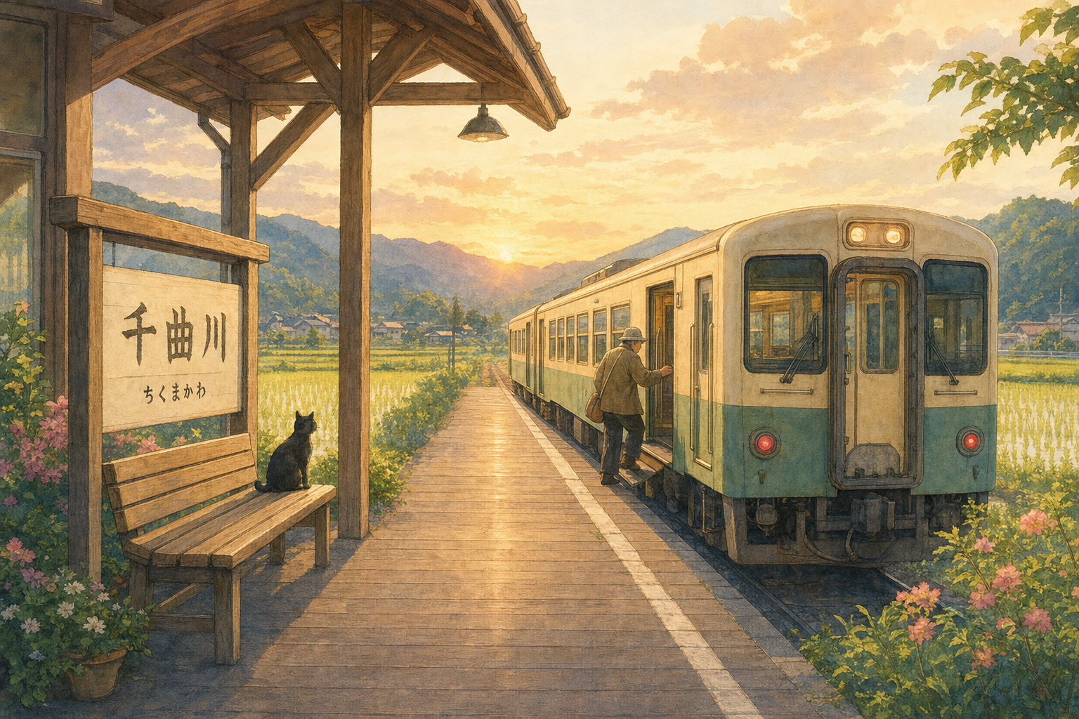 Scenic Railway Station in Hida-Furukawa