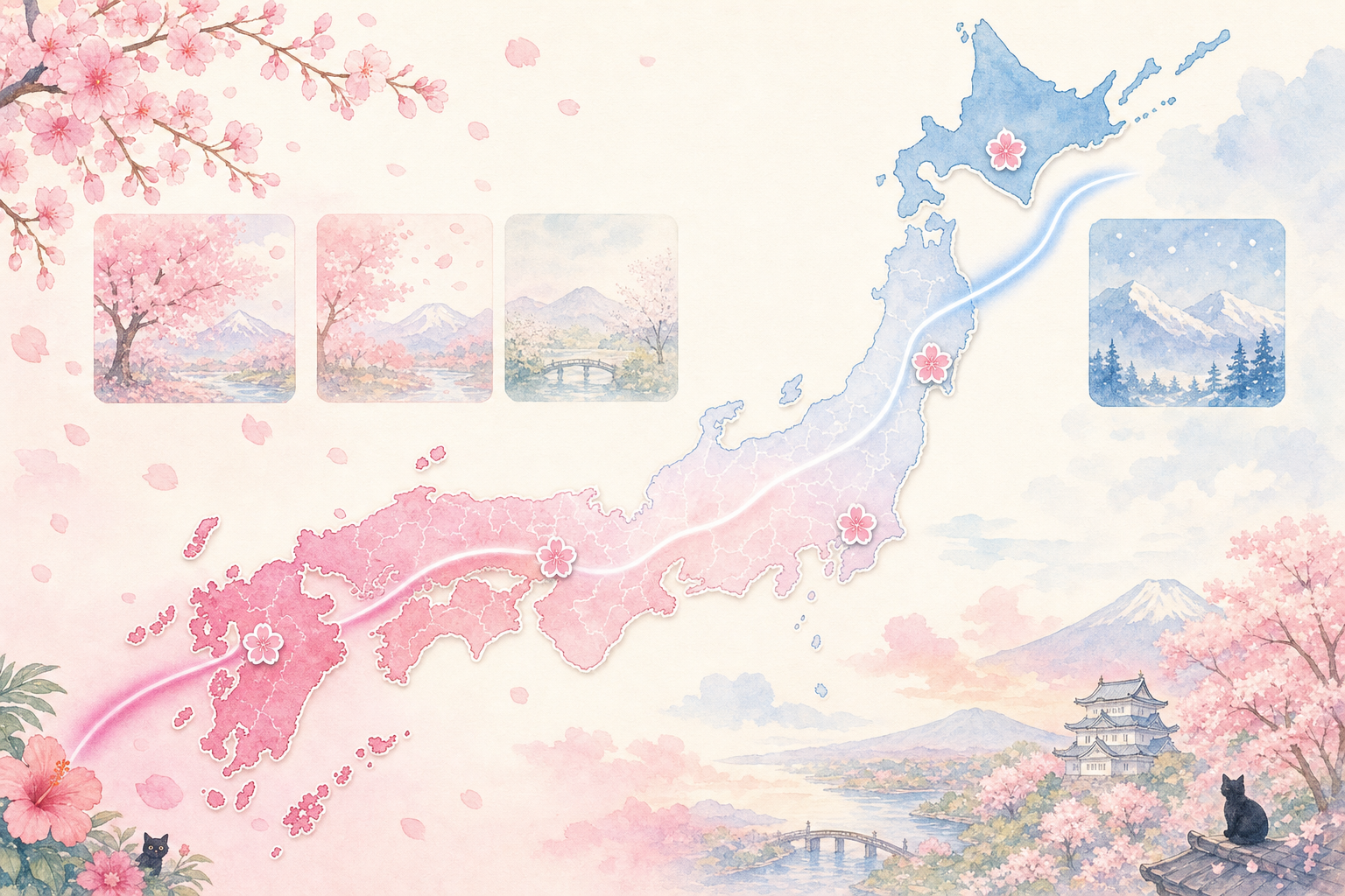 Carte du front des sakura