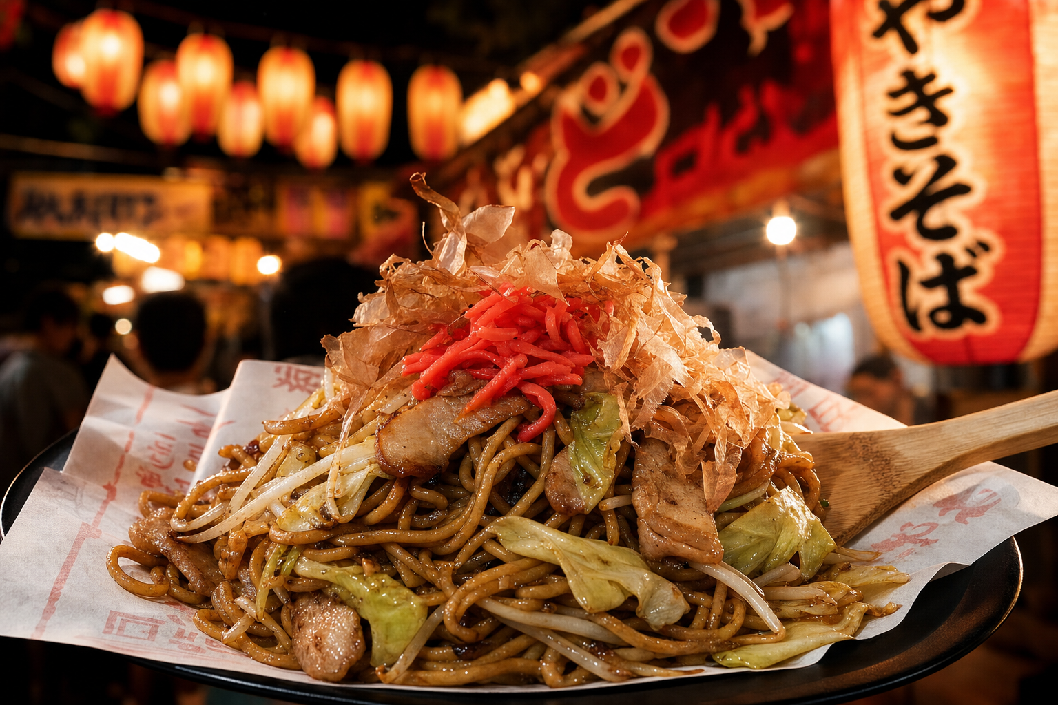 Yakisoba at a festival stall