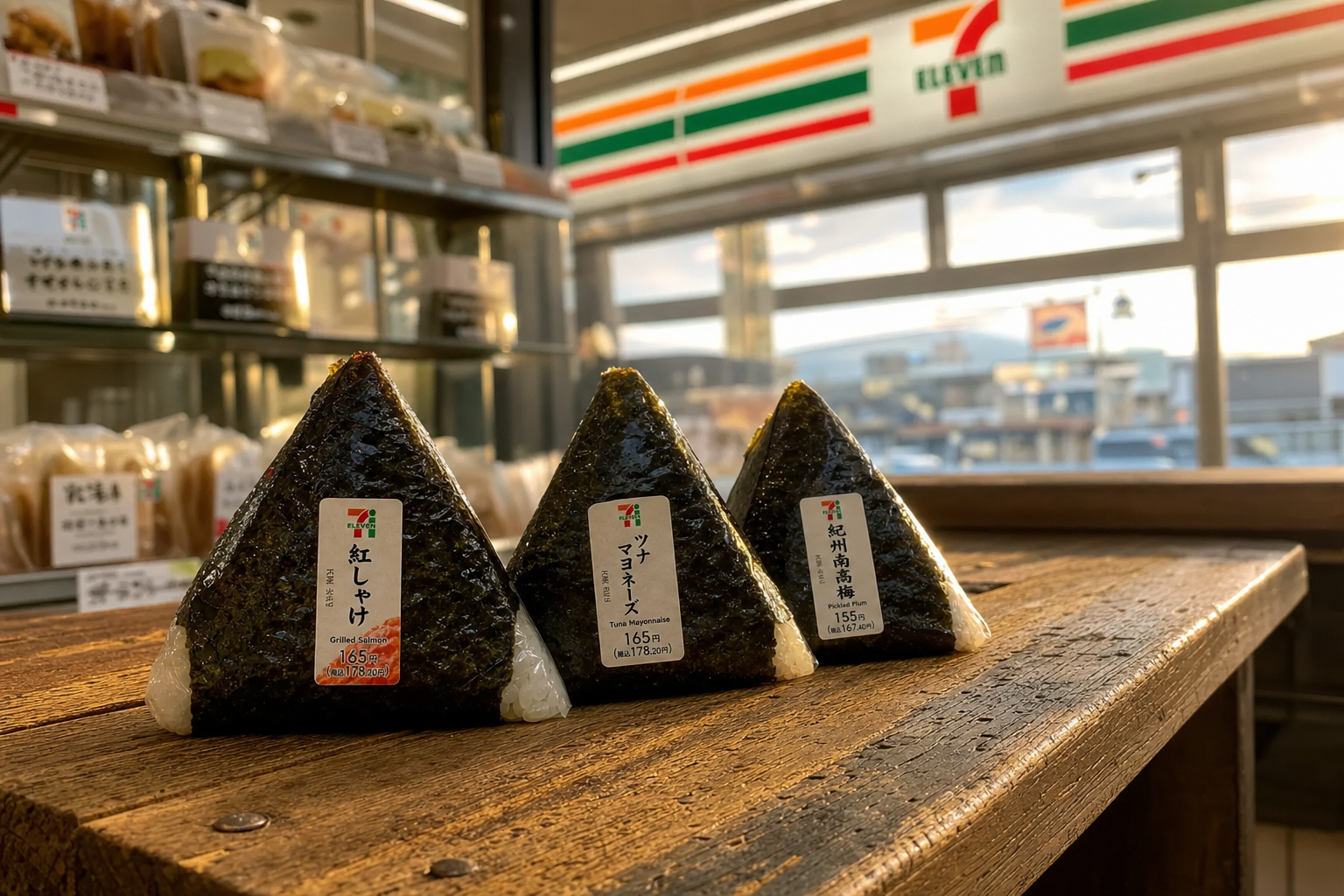 Onigiri at a Japanese konbini
